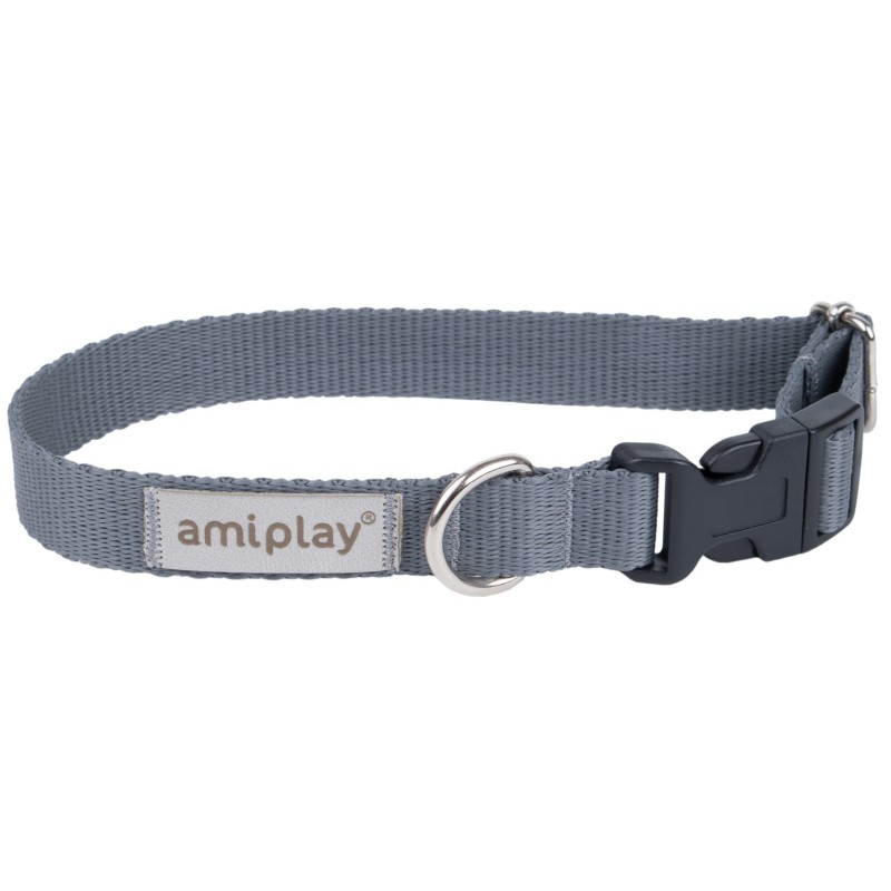 AMIPLAY Obroża regulowana Samba - Szara L