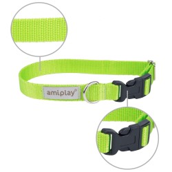 AMIPLAY Obroża regulowana Samba - Zielona S