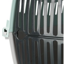 TRIXIE Plastikowy transporter Junior (XS: 26 × 25 × 39 cm) - jasnoszary / miętowy