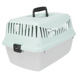 TRIXIE Plastikowy transporter Junior (XS: 26 × 25 × 39 cm) - jasnoszary / miętowy