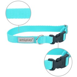 AMIPLAY Obroża regulowana Samba - Turkusowa S