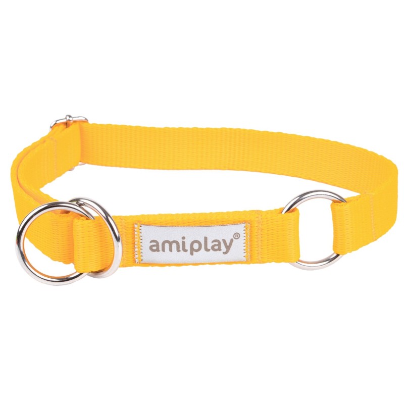 AMIPLAY Obroża półzaciskowa Samba - Żółta L