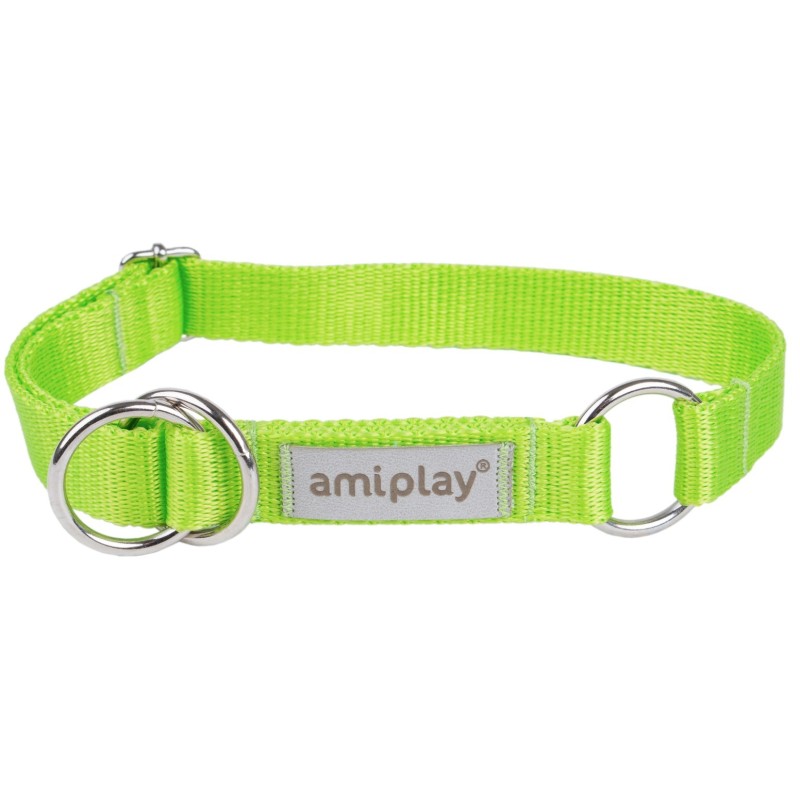 AMIPLAY Obroża półzaciskowa Samba - Zielona M