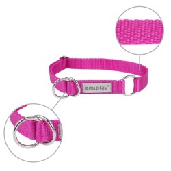 AMIPLAY Obroża półzaciskowa Samba - Różowa L