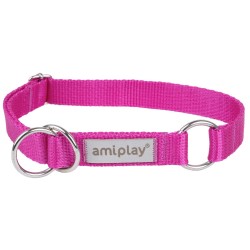 AMIPLAY Obroża półzaciskowa Samba - Różowa XL