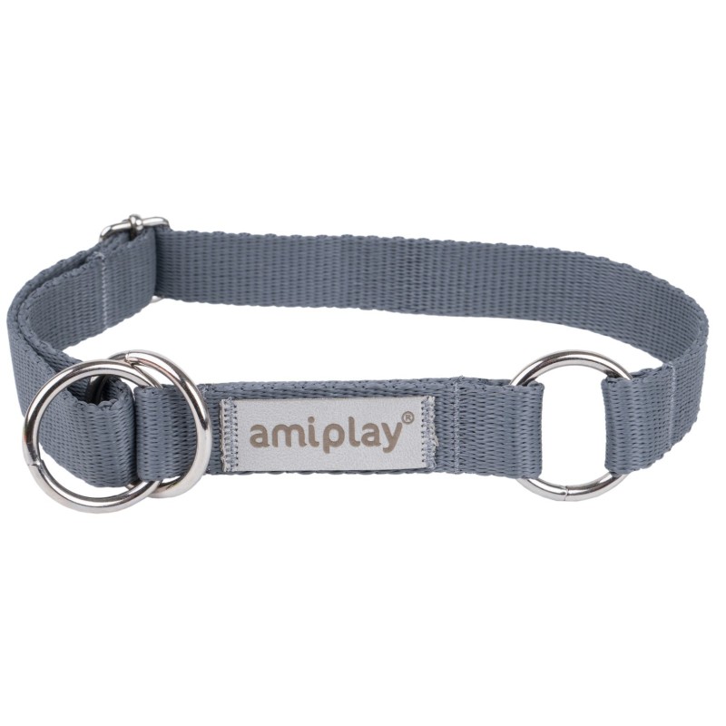 AMIPLAY Obroża półzaciskowa Samba - Szara L