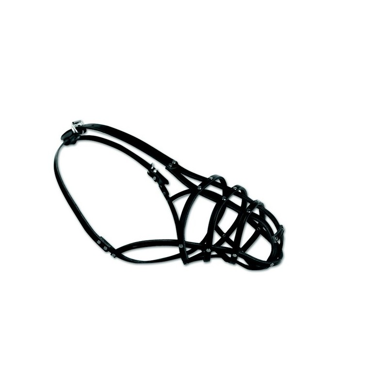 DINGO Skórzany kaganiec dla psa rasy: Owczarek niemiecki – nitowany Owczarek niemiecki - duży