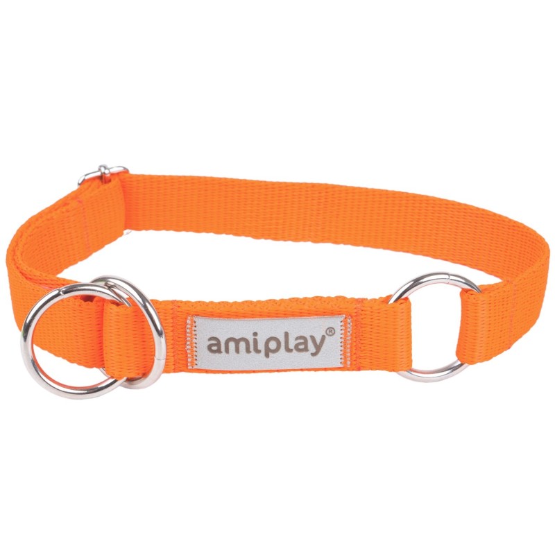 AMIPLAY Obroża półzaciskowa Samba - Pomarańczowa M