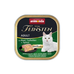 ANIMONDA Cat Vom Feinsten Adult - Z wołowiną, filetem z łososia i szpinakiem 100g