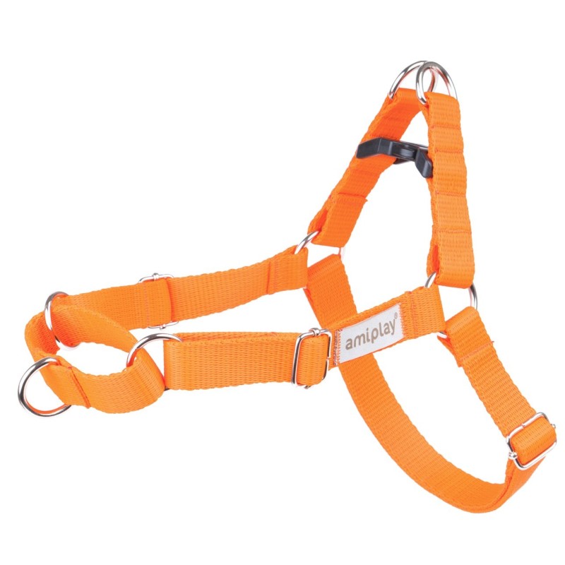 AMIPLAY Szelki regulowane EASY GO Samba - Pomarańczowe XL