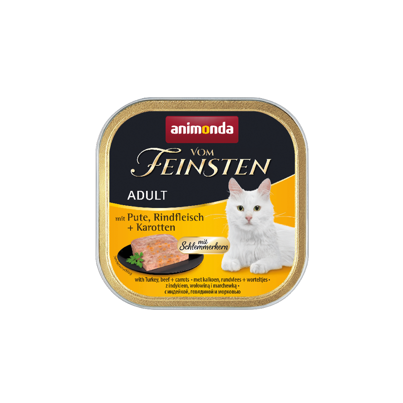 ANIMONDA Cat Vom Feinsten Adult - Z Indykiem, wołowiną i marchewką 32x 100g