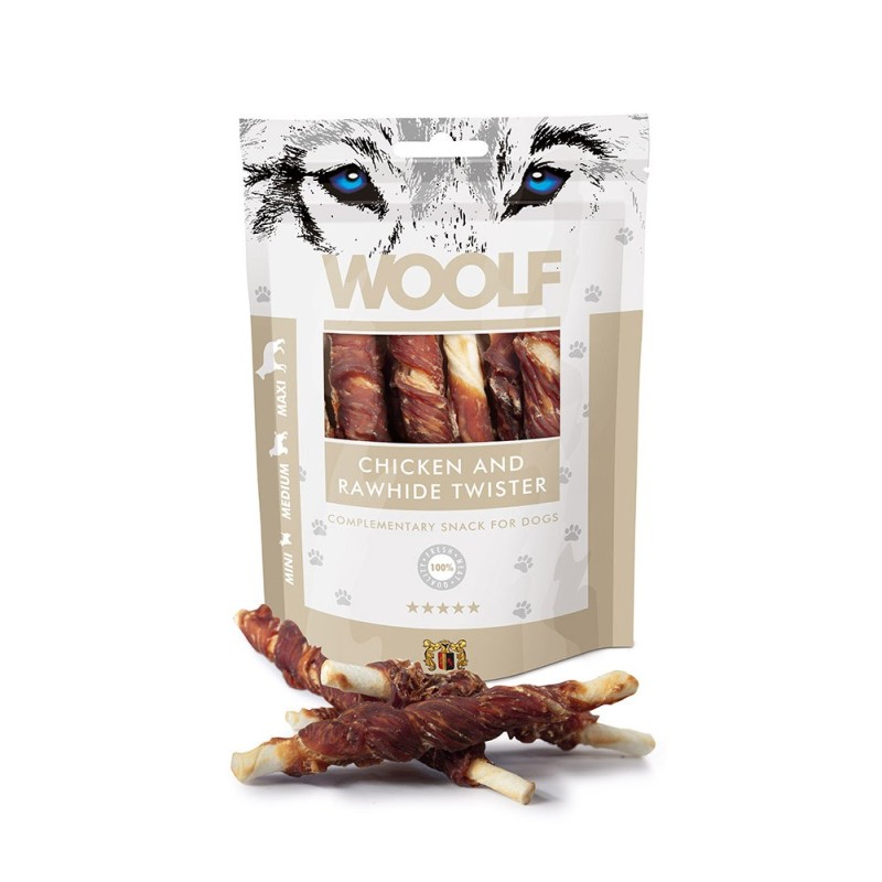 WOOLF Chicken and Rawhide Twister 100g