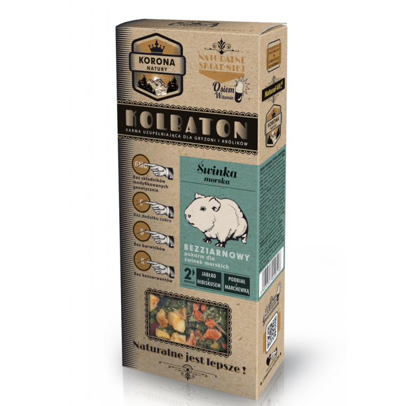 NATURAL-VIT Korona Natury - kolbaton dla świnki morskiej: jabłko z hibiskusem, podbiał z marchewką