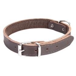 DINGO Obroża skórzana podszyta filcem - Brązowa  2,2/55cm