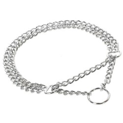 DINGO Obroża łańcuszkowa zaciągana - podwójna 2 x 30 cm