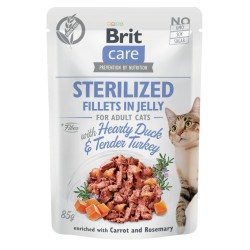BRIT CARE CAT Fillets in jelly Sterilized Duck and Turkey 85g (saszetka)