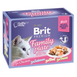 BRIT PREMIUM CAT Family Plate Box Jelly saszetki z galaretką (12x 85g)