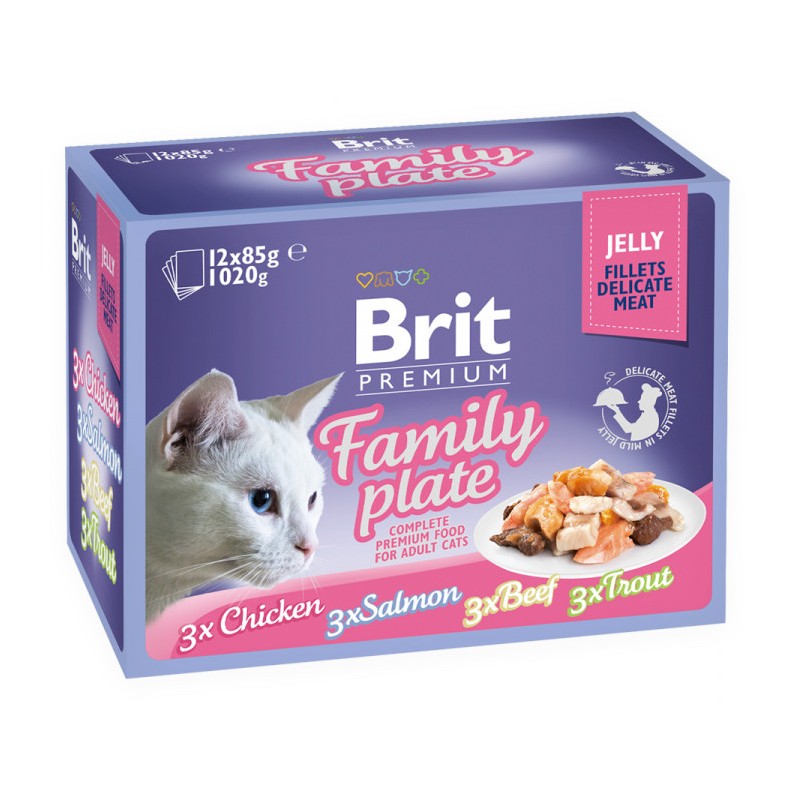 BRIT PREMIUM CAT Family Plate Box Jelly saszetki z galaretką (12x 85g)