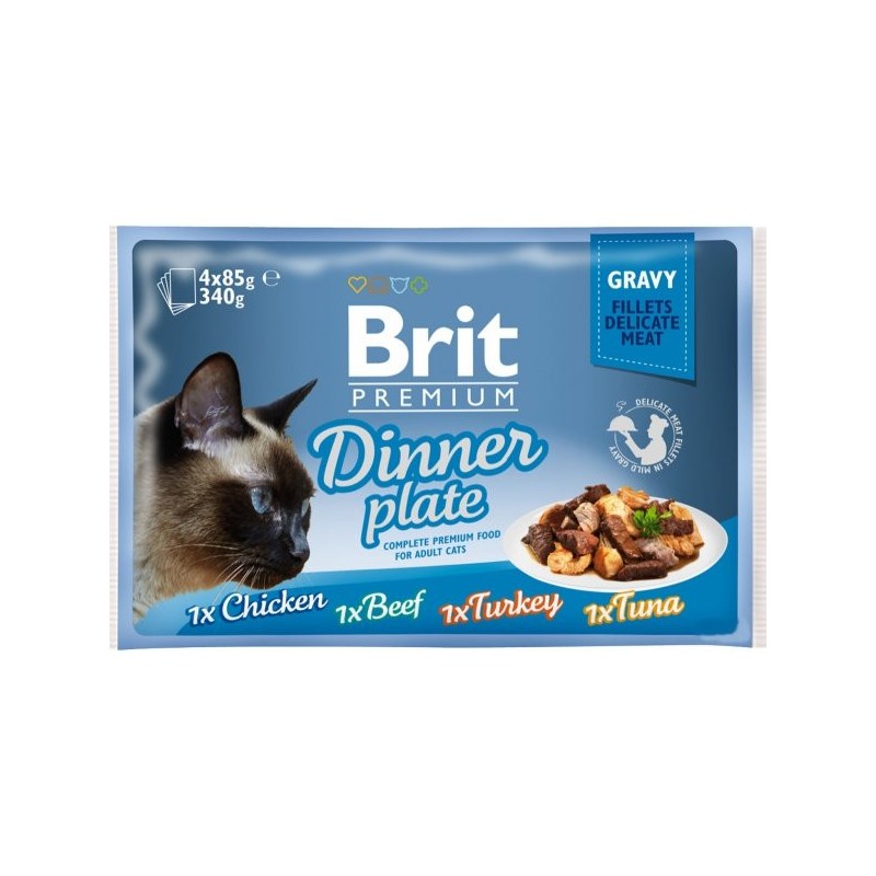 BRIT PREMIUM CAT Dinner Plate Gravy saszetki w sosie (4x 85g)