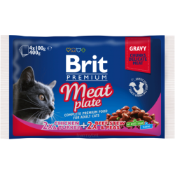 BRIT PREMIUM CAT Meat Plate Gravy saszetki w sosie (4x 100g)