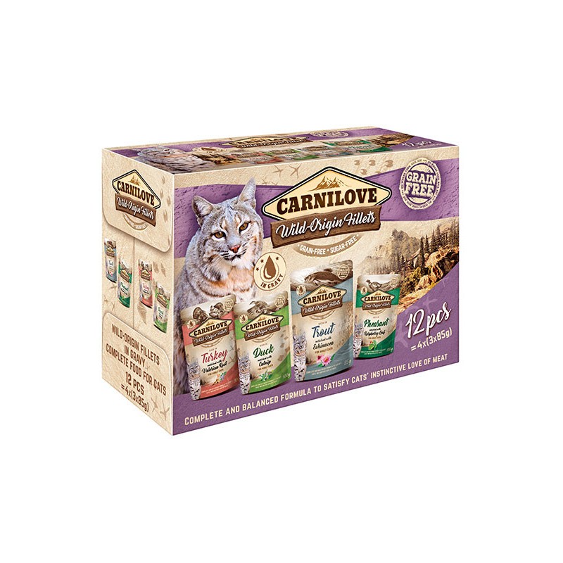 CARNILOVE CAT Wild Origin Fillets Pouch Multipack saszetki (12x 85g)