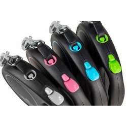 FLEXI Smycz automatyczna Black Design L taśma 5 m do 50kg - Różowa