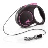 FLEXI Smycz automatyczna Black Design XS linka 3 m do 8kg - Różowa