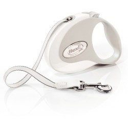 FLEXI Smycz automatyczna Style S taśma 3 m do 12kg - Biała