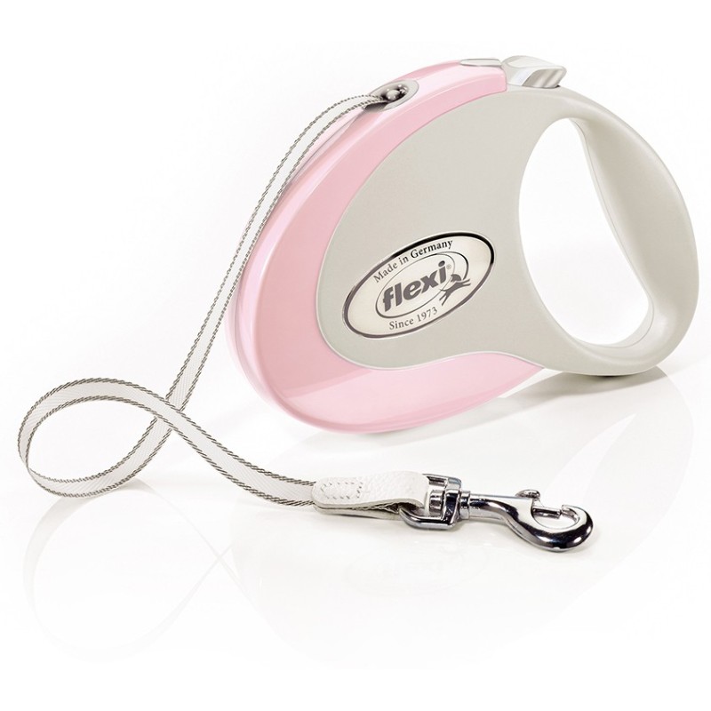 FLEXI Smycz automatyczna Style M taśma 5 m do 25kg - Różowa Miętowa