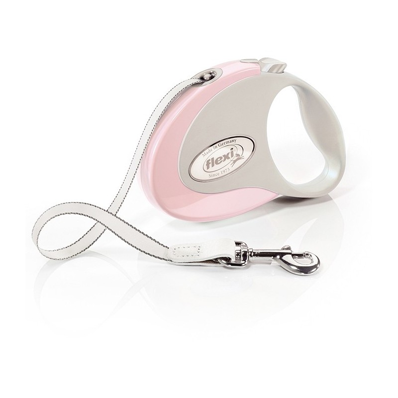 FLEXI Smycz automatyczna Style S taśma 3 m do 12kg - Różowa