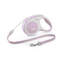 FLEXI Smycz automatyczna New Comfort S linka 5 m do 12kg - Różowa