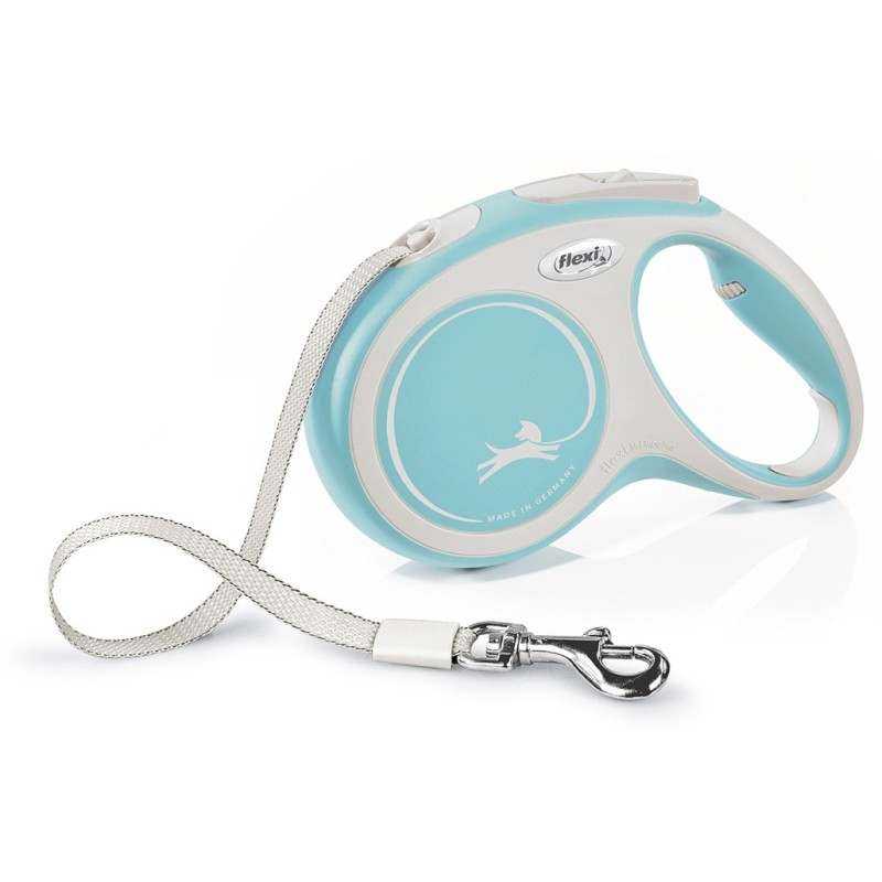 FLEXI Smycz automatyczna New Comfort M taśma 5 m do 25kg - Jasnoniebieska