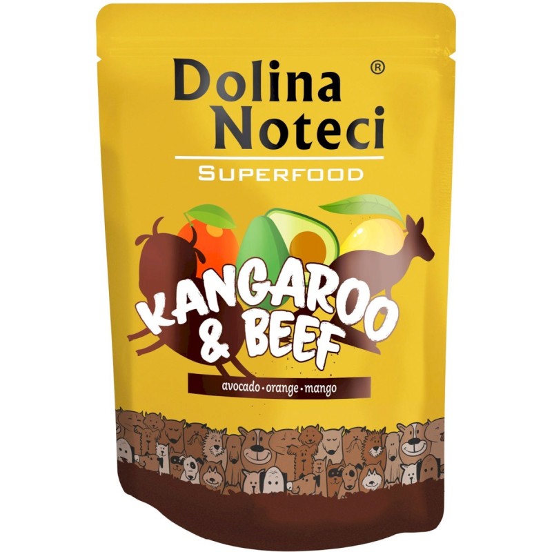 DOLINA NOTECI Superfood dla Psa Kangur i Wołowina (saszetka) 12x 300g
