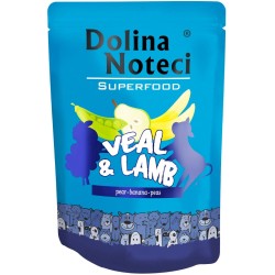 DOLINA NOTECI Superfood dla Psa Cielęcina i Jagnięcina (saszetka) 12x 300g