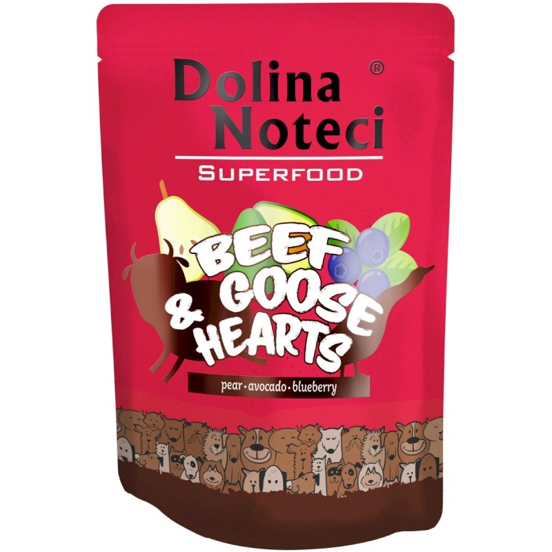 DOLINA NOTECI Superfood dla Psa Wołowina i Serca Gęsi (saszetka) 300g