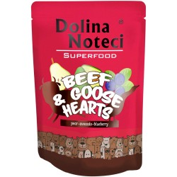 DOLINA NOTECI Superfood dla Psa Wołowina i Serca Gęsi (saszetka) 12x 300g