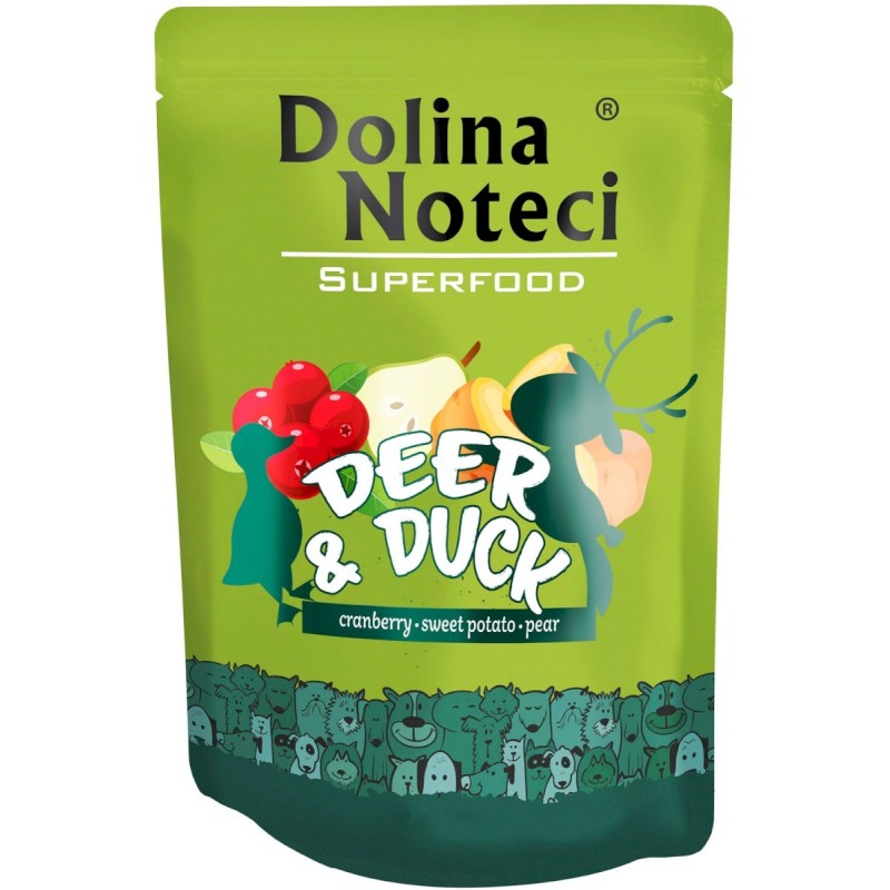 DOLINA NOTECI Superfood dla Psa Jeleń i Kaczka (saszetka) 300g