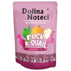 DOLINA NOTECI Superfood dla Psa Kaczka i Przepiórka (saszetka) 12x 300g
