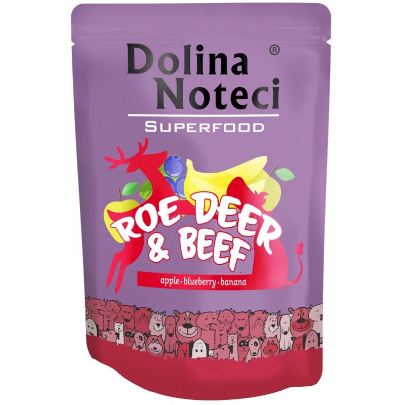 DOLINA NOTECI Superfood dla Psa Sarna i Wołowina (saszetka) 12x 300g