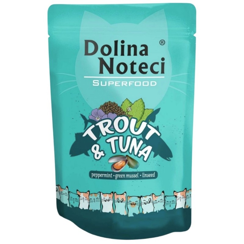 DOLINA NOTECI Superfood dla kota Pstrąg i Tuńczyk (saszetka) 85g