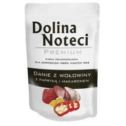 DOLINA NOTECI Danie dla Psa Wołowina z Papryką i Makaronem (saszetka) 12x 300g