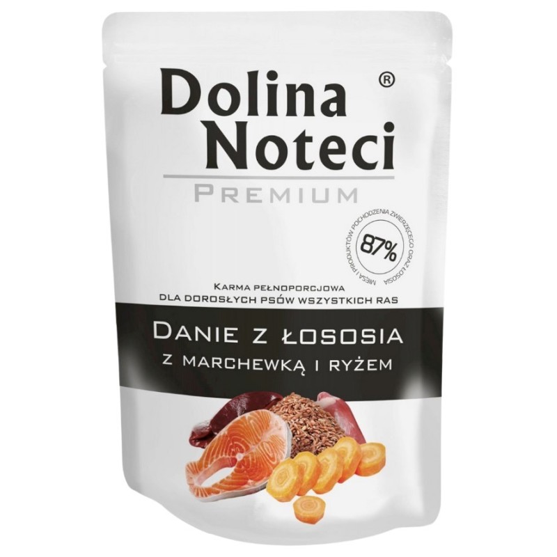 DOLINA NOTECI Danie dla Psa Łosoś z Marchewką i Ryżem (saszetka) 300g