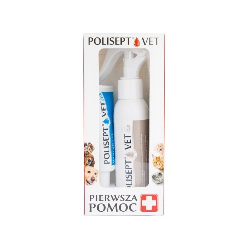 POLISEPT VET Apteczka pierwszej pomocy na rany (Spray 100ml i Wound Gel 6ml)