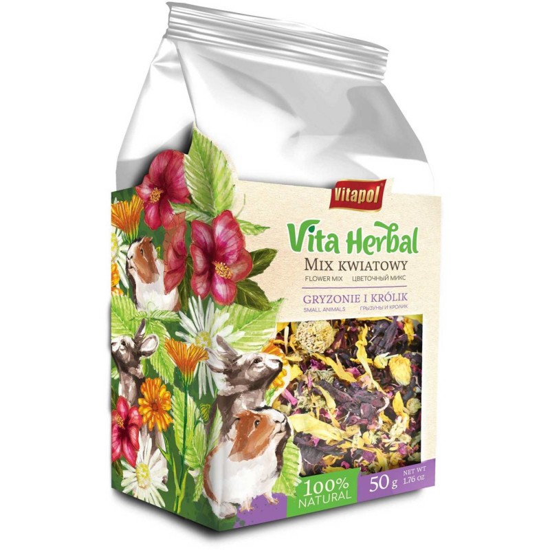 VITAPOL Vita Herbal dla gryzoni i królika - mix kwiatowy 50g