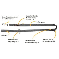 DINGO smycz "Scandi" przedłużana - zielona 3,0 x 220 cm