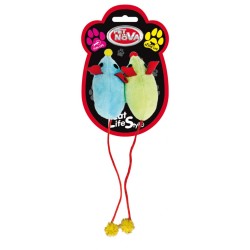 PET NOVA Zabawka dla kota zestaw 2 myszki pluszowe - 8x4cm