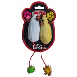 PET NOVA Zabawka dla kota zestaw 2 myszki pluszowe - 8x4cm