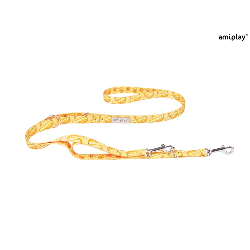 AMIPLAY Smycz regulowana 7 in 1 BeHappy - Banana S