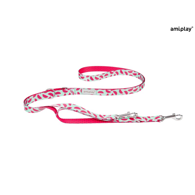 AMIPLAY Smycz regulowana 7 in 1 BeHappy - Watermelon XL