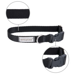 AMIPLAY Obroża regulowana Samba - Czarna S